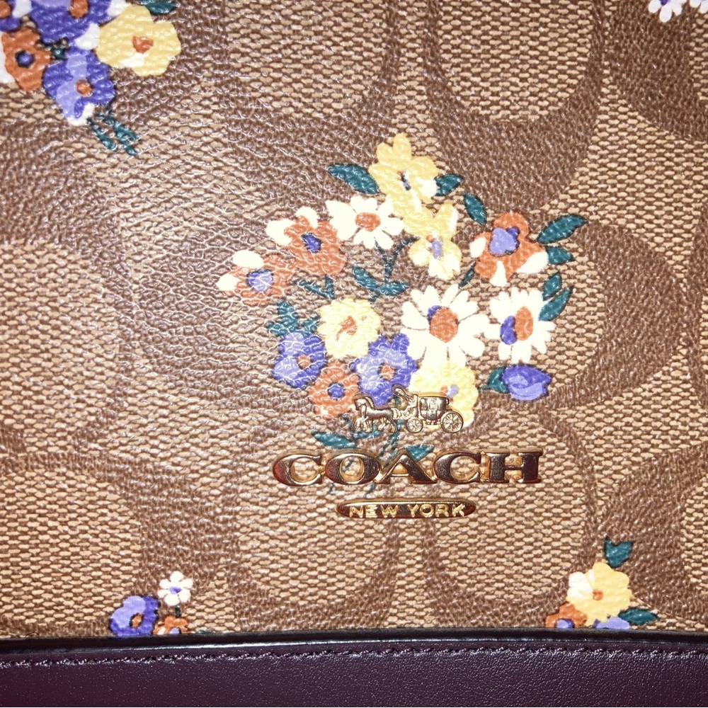Coach F31968 Sierra Purple & Brown Patent Leather Satchel - Picture 3 of 11
